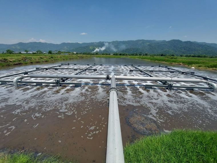 Sistema de aireación en laguna de tratamiento