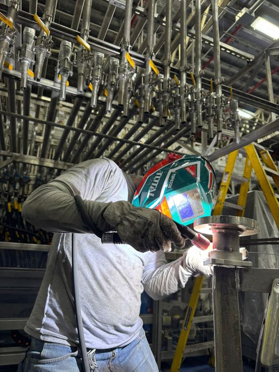 Soldadura TIG en tubería de acero inoxidable